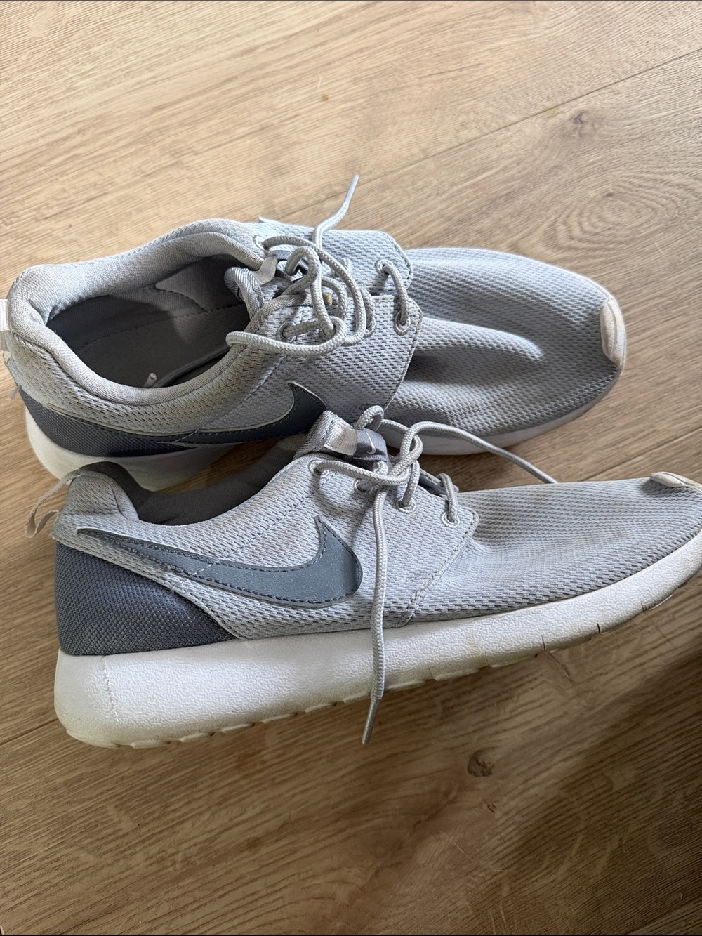 Nike Gray Mesh Casual Sneakers with Dark Gray Swoosh